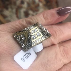 Lia Sophia new with tag pyramid 3D ring sz 8
